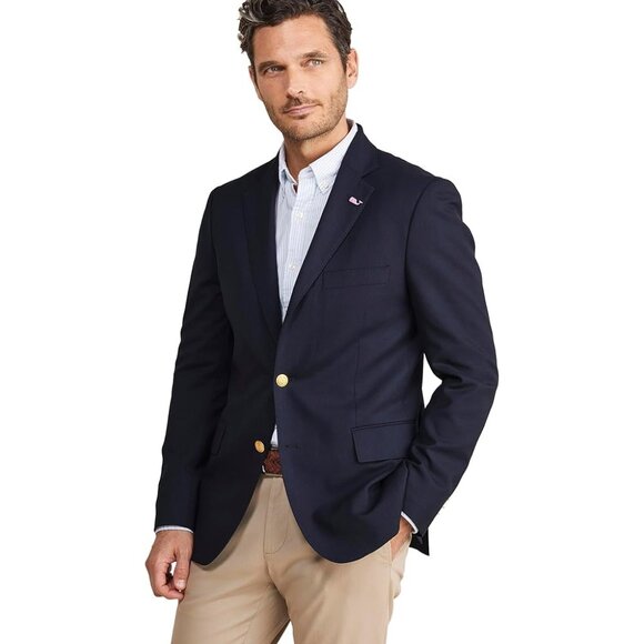 NWT Vineyard Vines Boathouse Performance Wool Blazer Jacket Blue 46R - Picture 1 of 6